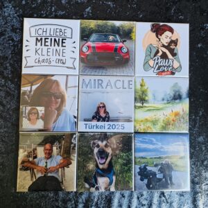 Foto-Magnete 9er-Pack 6,3 x 6,3 cm / viereckig